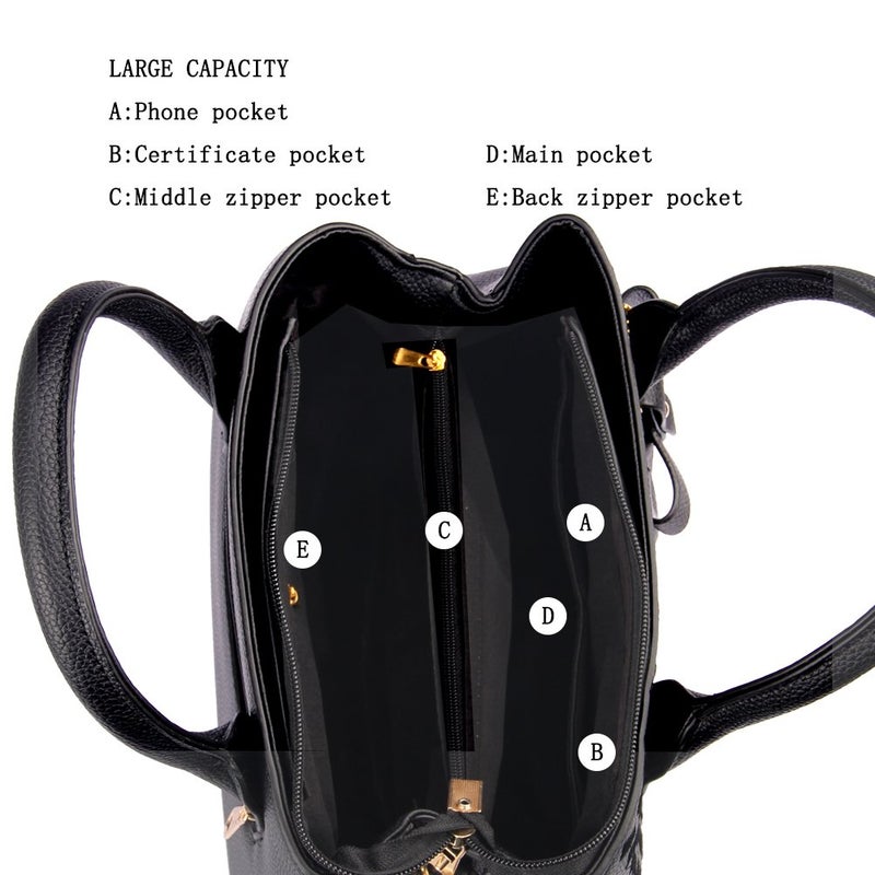 Jeniulet Purses and Handbags for Women Fashion Ladies PU Leather Top Handle Satchel Shoulder Tote Bags - Image 5